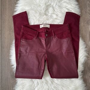 Hollister Red Skinny irregular Jeans with Sleek Stretch Fit